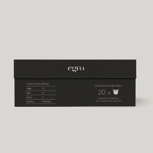 Egro Coffee - Caruso House Blend I 100% Kompostlanabilir Kapsül Kahve X 20 Adet