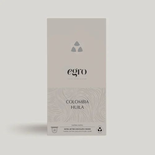 Egro Coffee - Colombia Huila I 100% Kompostlanabilir Kapsül Kahve X 20 Adet