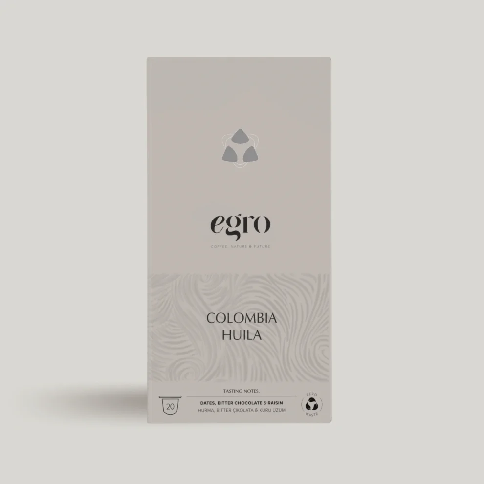 Egro Coffee - Colombia Huila I 100% Kompostlanabilir Kapsül Kahve X 20 Adet