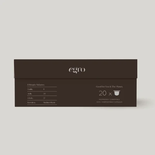 Egro Coffee - Ethiopia Sidamo I 100% Compostable Coffee Pods X 20 Adet