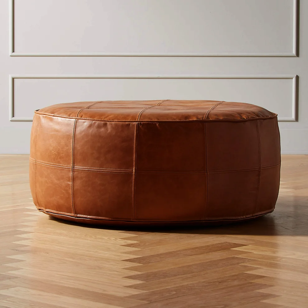 Modabilya - Bianca Leather Pouffe