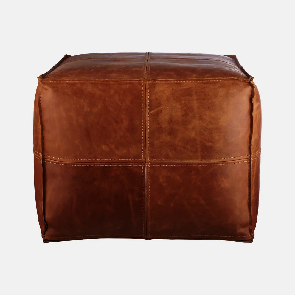 Modabilya - Navara Leather Pouffe