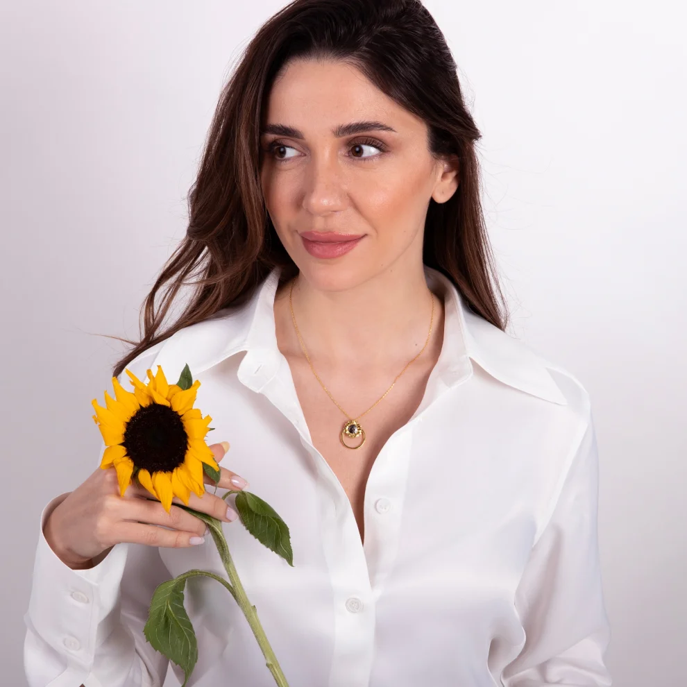 Ezra Baghaki Jewellery - Çember Ayçiçeği Kolye