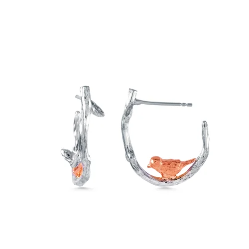 Ezra Baghaki Jewellery - Hoop Love Birds Earrings