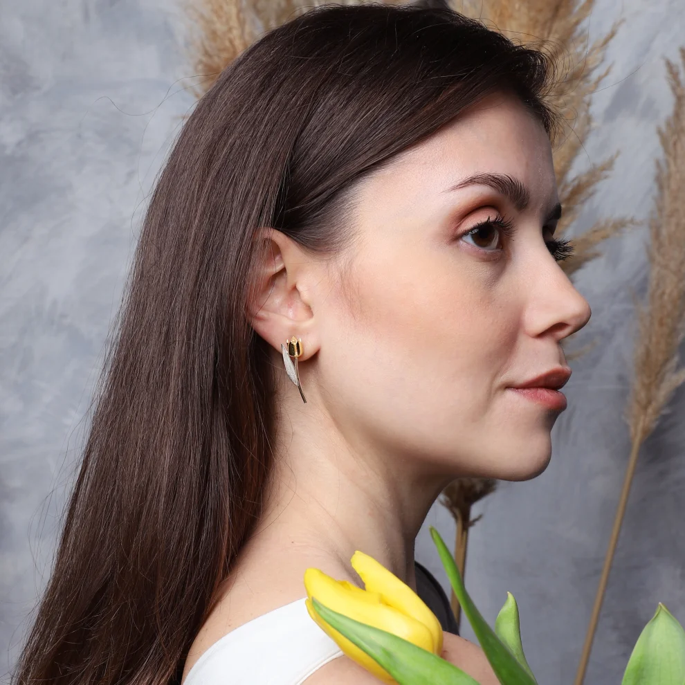 Ezra Baghaki Jewellery - Yellow Tulip Earring