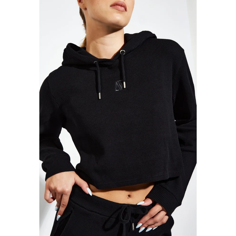 【HI FI FNK】Sag Waffle Cropped Zip Hoodie Amazon.com: Yimoon Zip Up Hoodie Women Cropped Waffle Knit