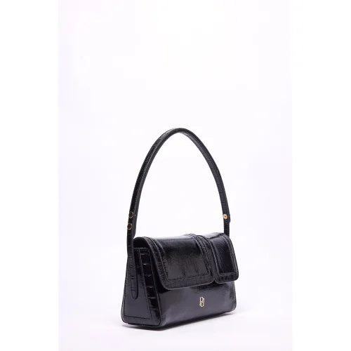 Robinson snaking embossed double strap leather flap bag