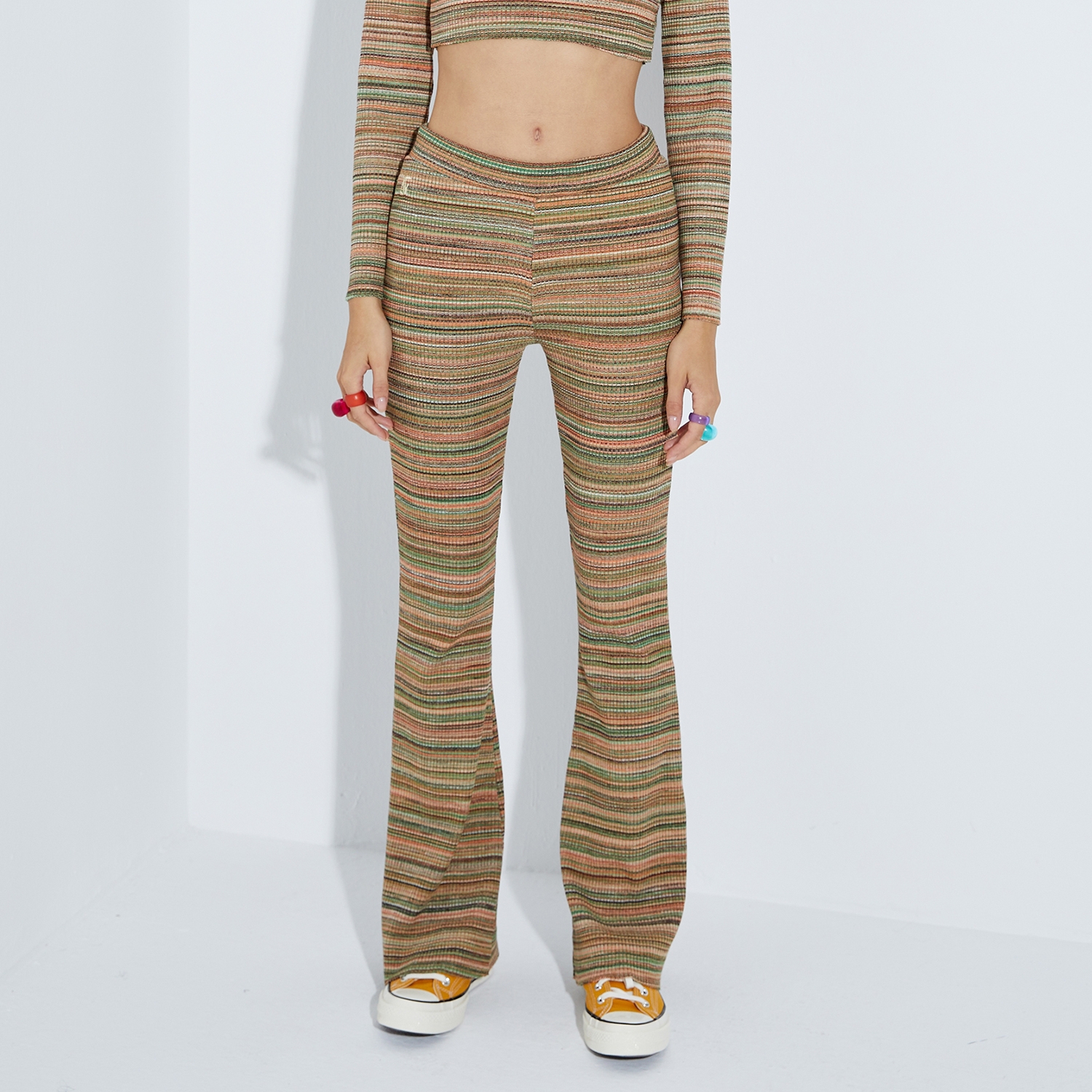 Knit Flare Sweatpants - Margarita