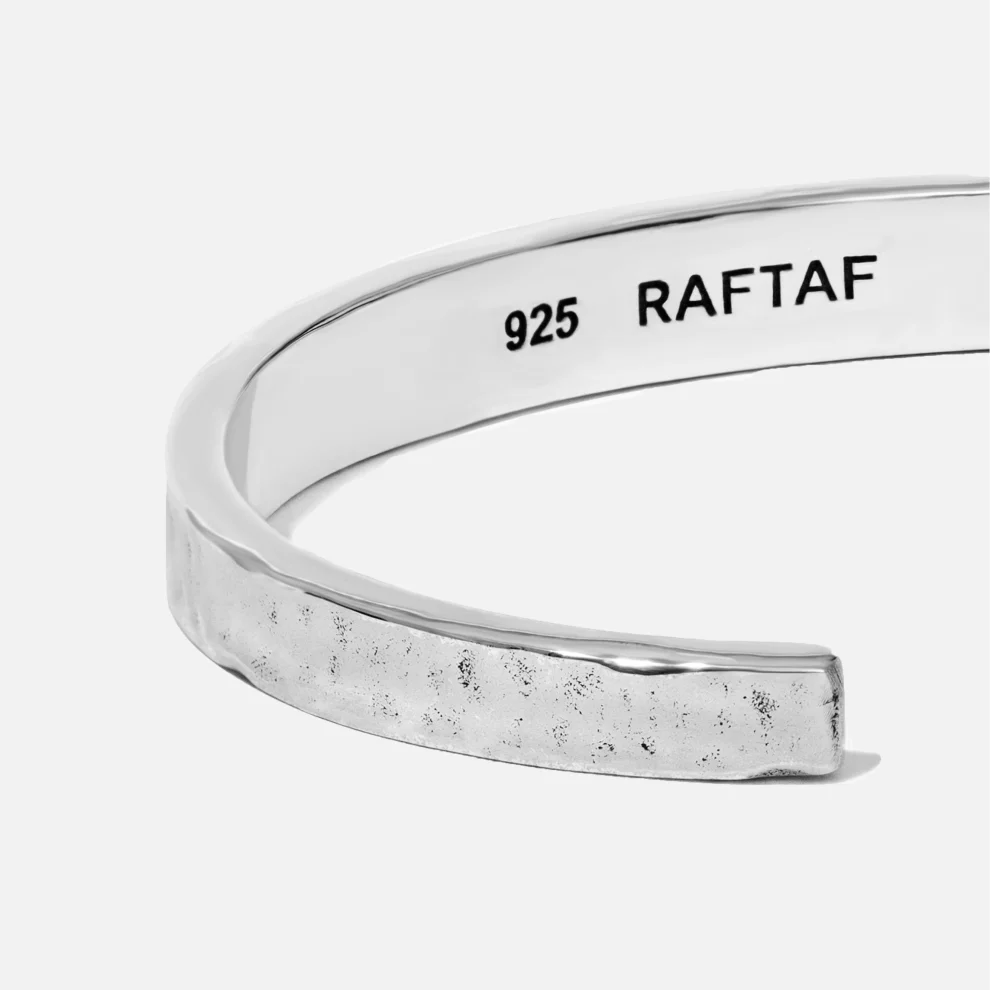 Raftaf - Bold Round Sterling Silver Bracelet