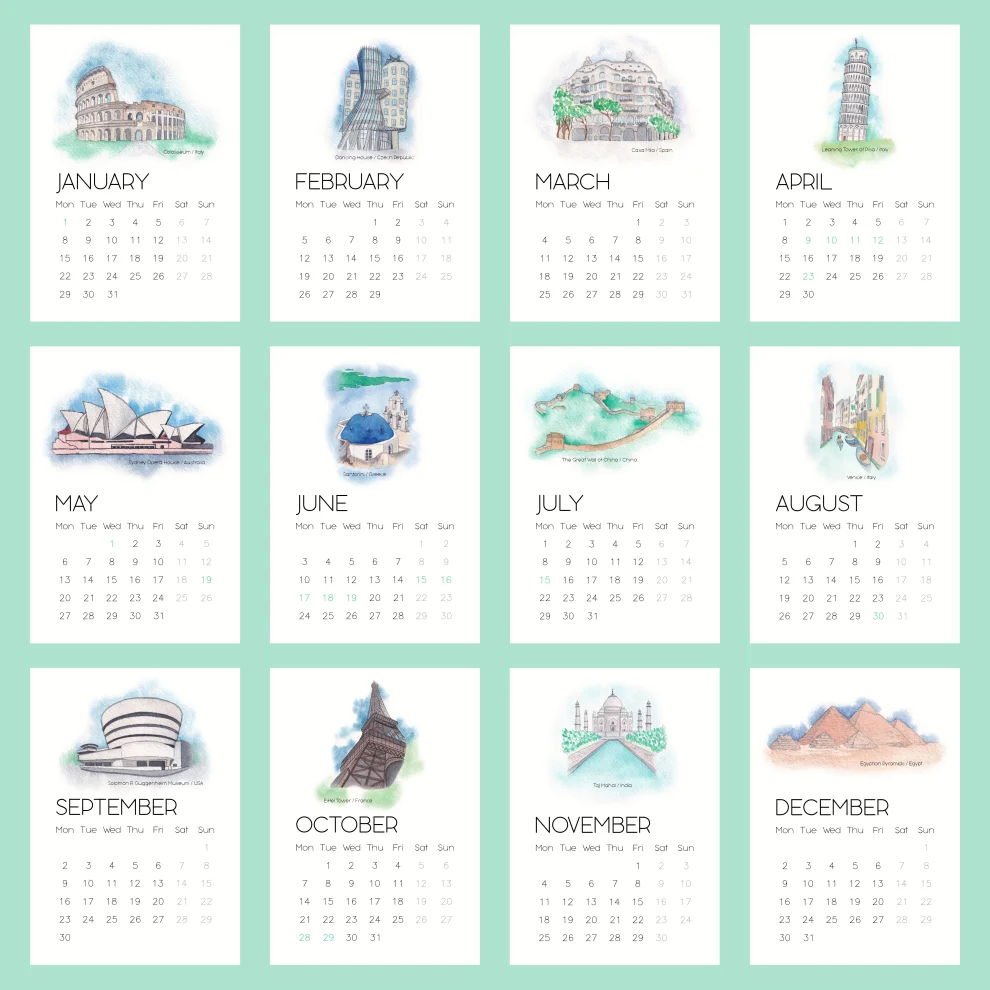 Atelier Dma - 2024 Iconic Buildings Desk Calendar