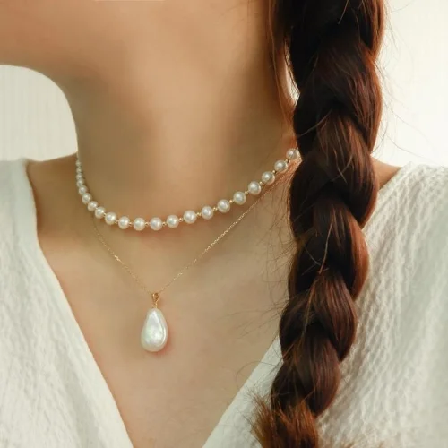 Mlini Jewelery - Double Love Pearl Necklace