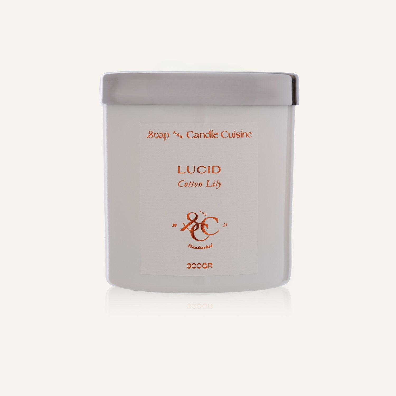 Lily Scented Natural Soy Candle 300 Gr