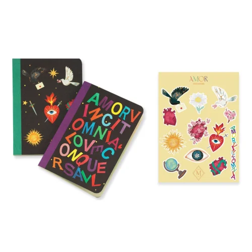 Melie Jewelry - Amor 2'li Mini Defter & Amor Sticker