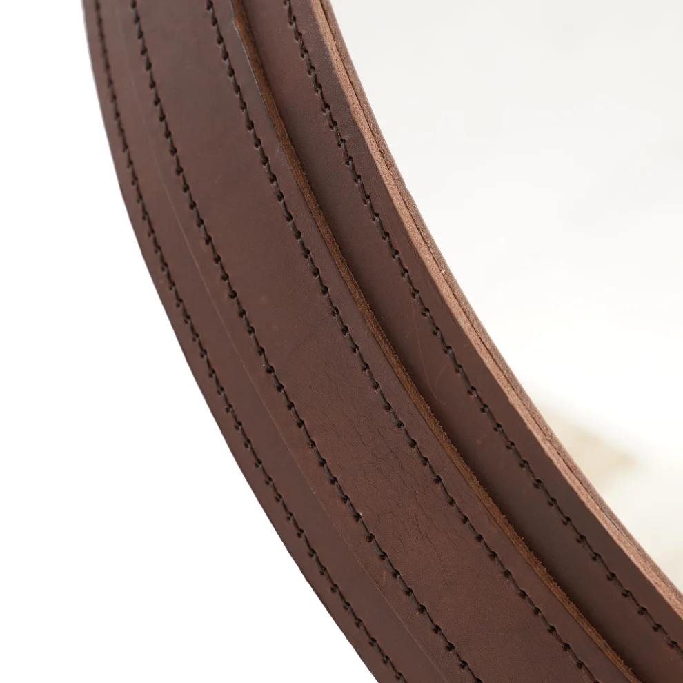 Pachamama - Adnet Leather Mirror