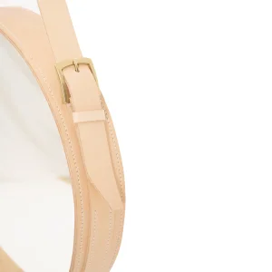 Jacques Adnet Inspired Naturel Leather Mirror - 7