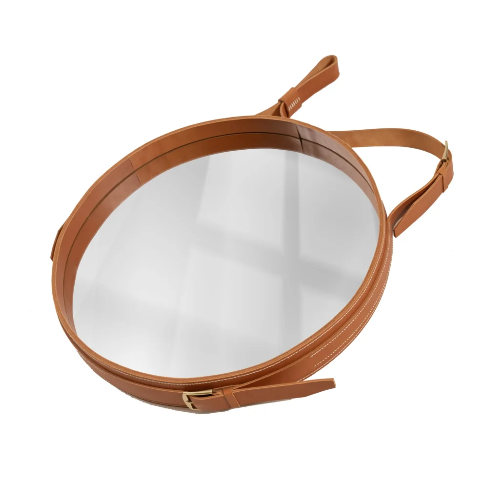 Pachamama - Adnet Leather Mirror