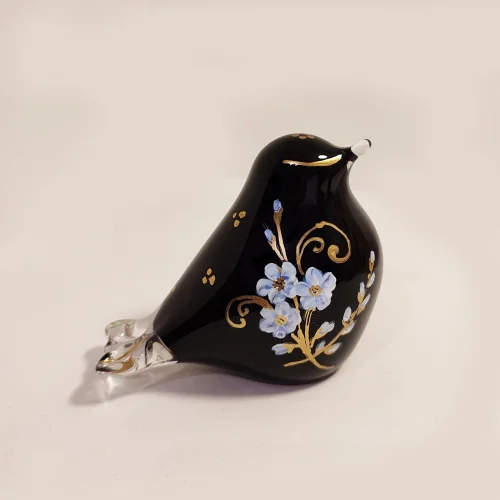 Fifil Design - Bloomingbirds Flowers Glass Bird Object