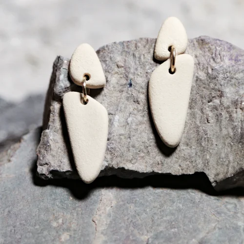 Gazelle Jewelry - Charlotte-el Yapımı Stoneware Seramik Küpe