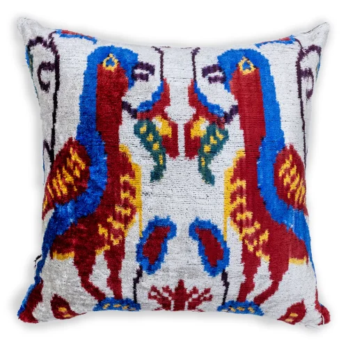 Soho Antiq - Ahves Parrot Pattern Handmade Ikat Cushion