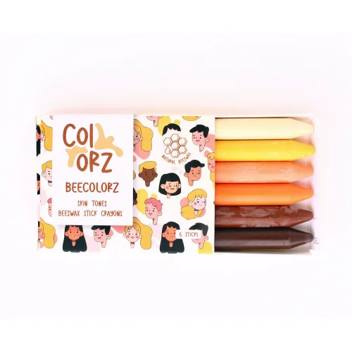 Colorz Doğal Boyalar - Natural Beeswax Stick Crayon Set 6 Skin Tones