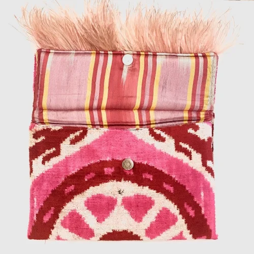 Haane Design - Silk Velvet Ikat Clutch Bag