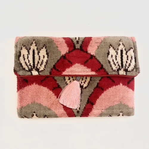 Haane Design - Silk Velvet Ikat Clutch Bag