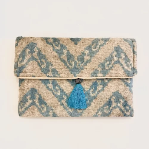 Haane Design - Silk Velvet Ikat Clutch Bag