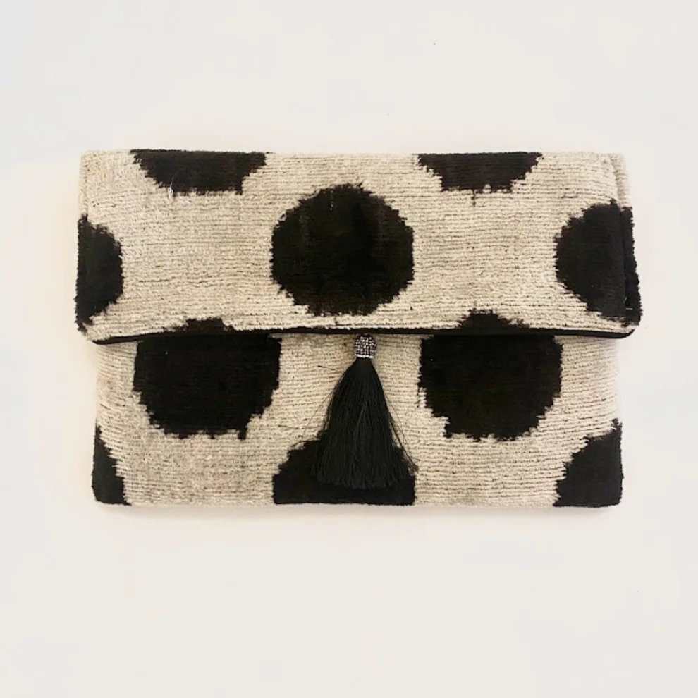 Haane Design - Silk Velvet Ikat Clutch Bag