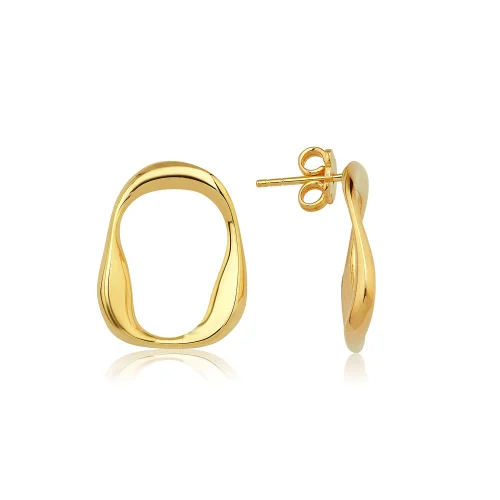 Mishka Jewelry - Wave Mini Circle Shaped Earrings