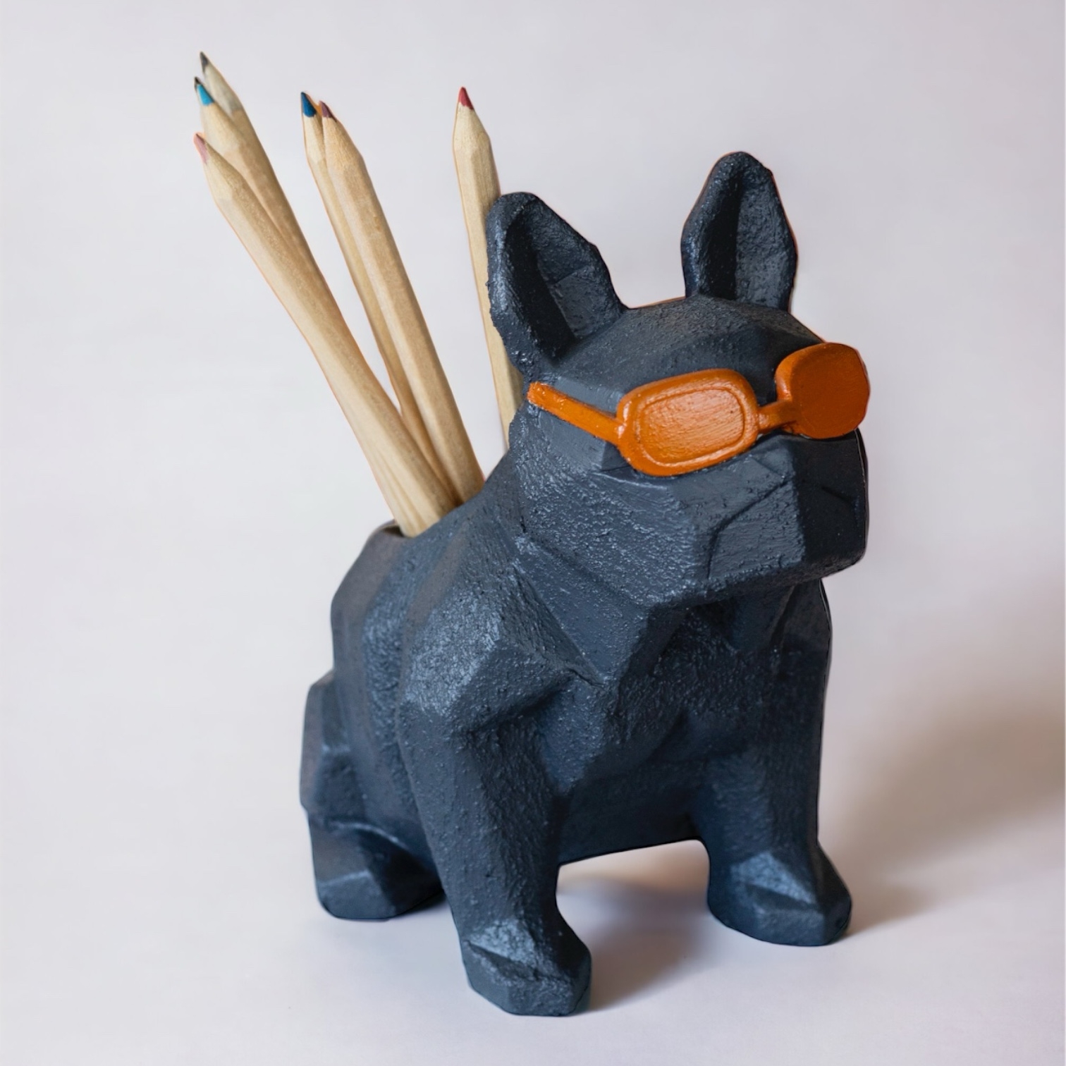 Concrete French Bulldog Pen Holder