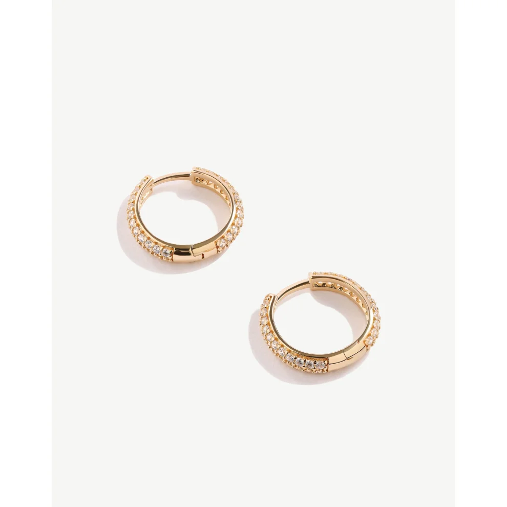 Yvris - Pave Double Row Hoops