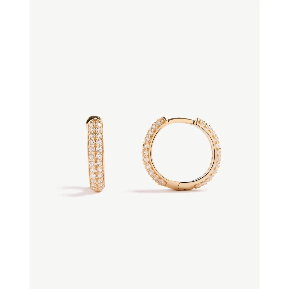 Yvris - Pave Double Row Hoops