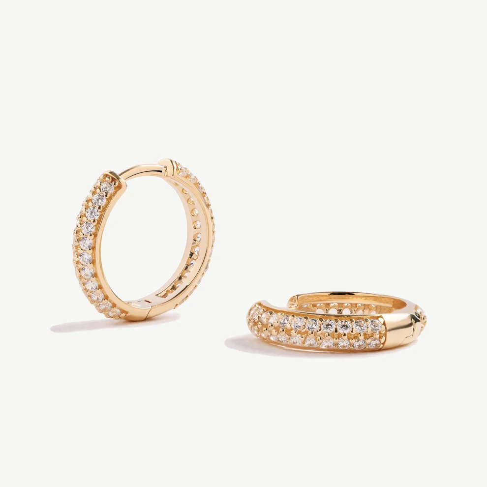 Yvris - Pave Double Row Hoops