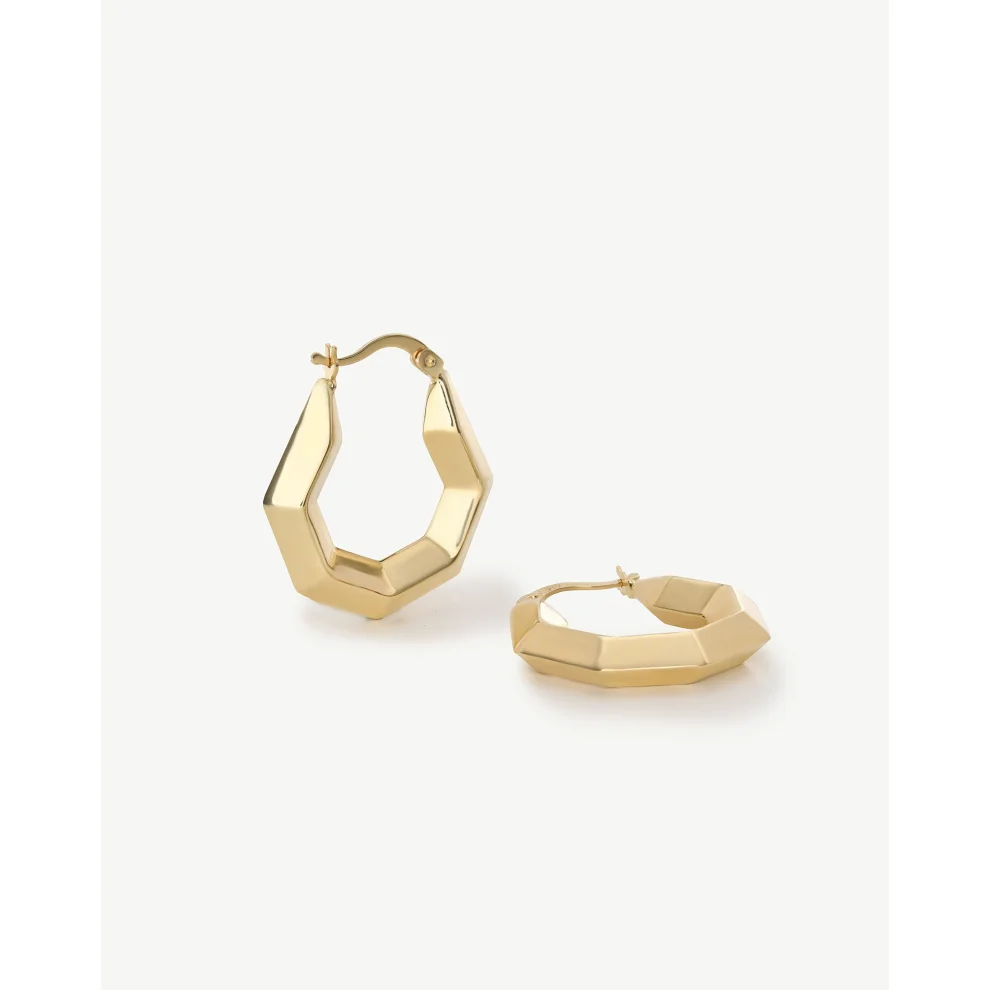 Yvris - Ridged Hexagon Hoops