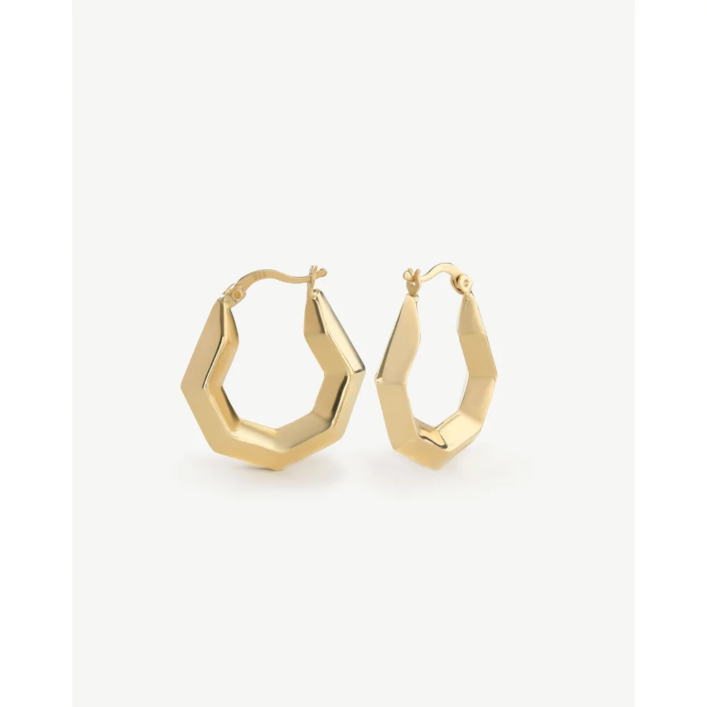 Yvris - Ridged Hexagon Hoops