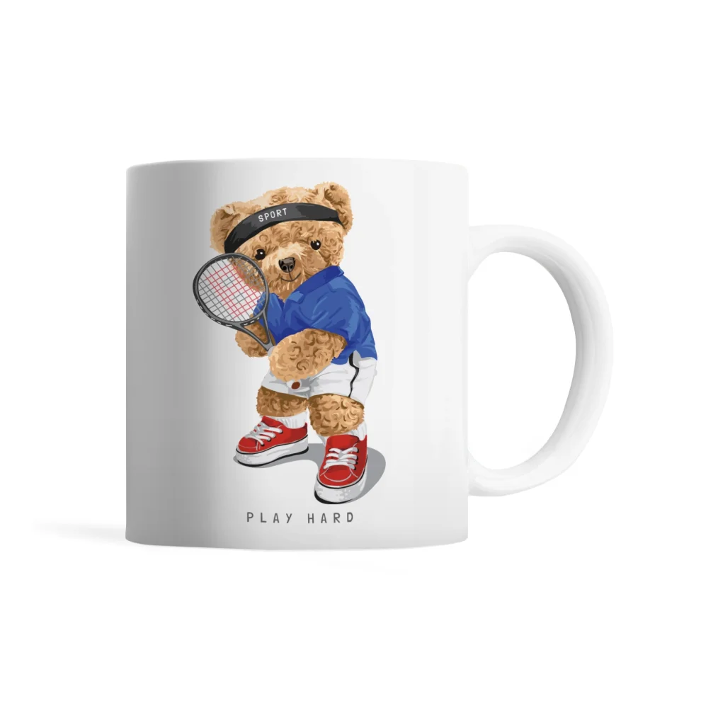 Tatlistan - Teddy Bear | Play Hard - Mug Glass