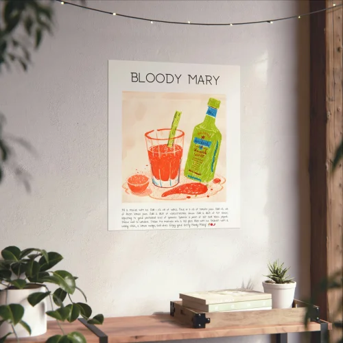 Muff Atelier - Bloody Mary Cocktail Art Print Poster