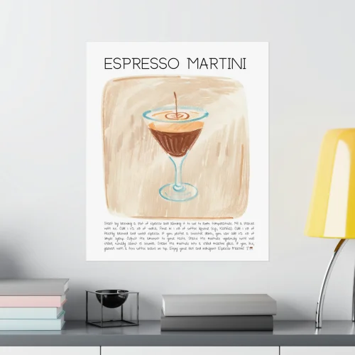 Muff Atelier - Espresso Martini Cocktail Art Print Poster