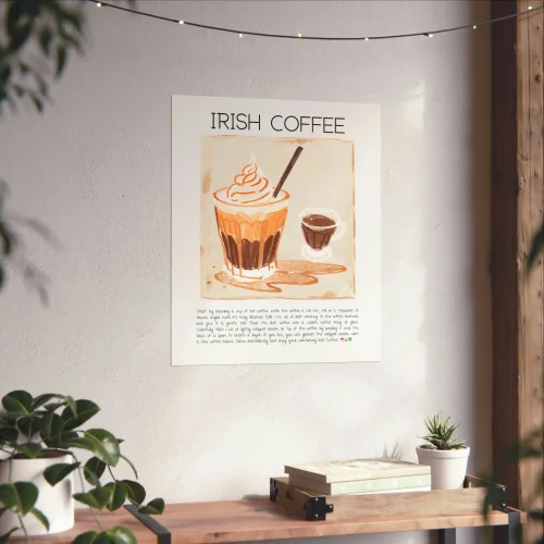 Muff Atelier - Irish Coffee Cocktail Art Print Poster