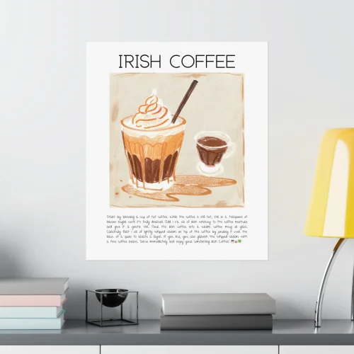 Muff Atelier - Irish Coffee Cocktail Art Print Poster