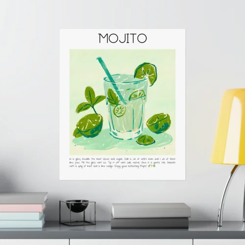 Muff Atelier - Mojito Cocktail Art Print Baskı