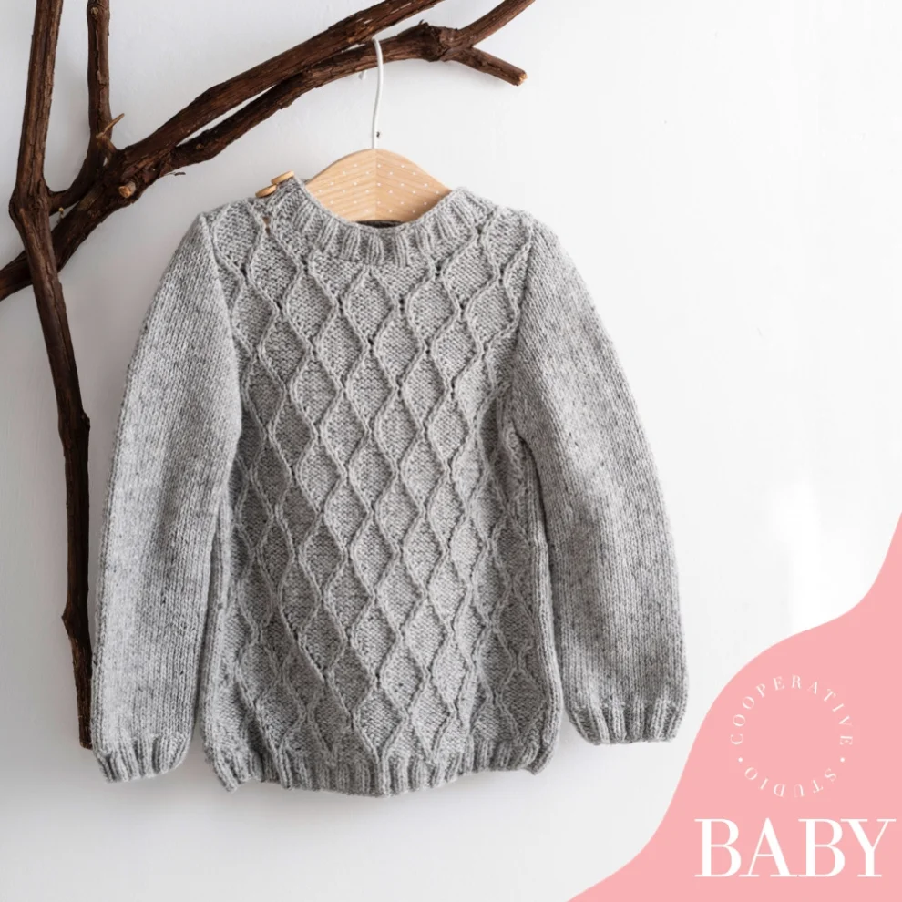 Cooperative Studio - Hand Knitted Recycled Wool Baby Sweater Warm Derya Sweater - Il