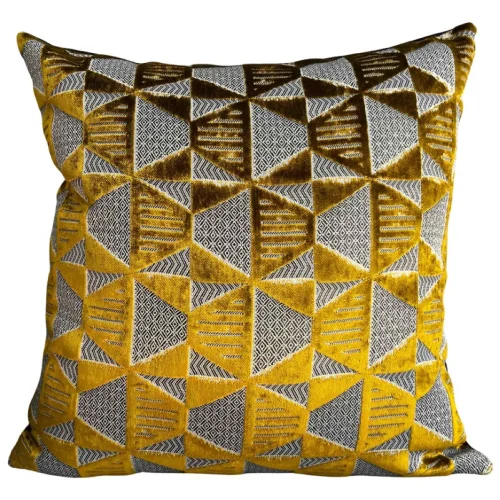 Miliva Home - Velvet Eclectic Throw Pillow Cover With Geometric Design