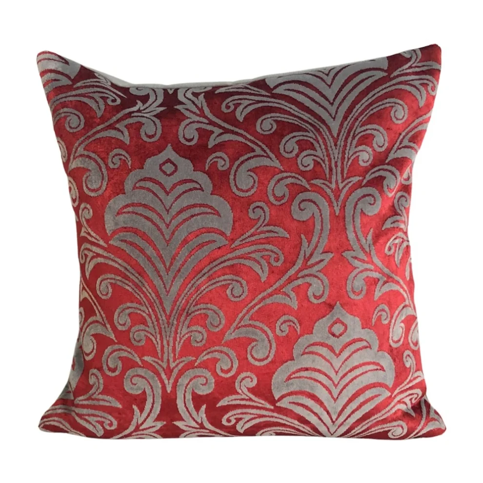 Miliva Home - Velvet Throw Pillow Cover With Damask Design