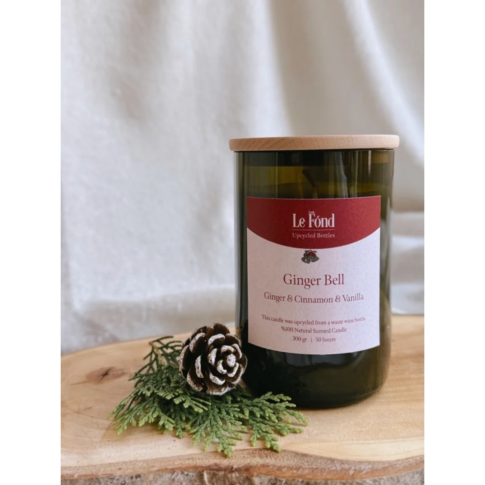 Studio Le Fond - Upcycled Bottle Candle - Ginger Bell