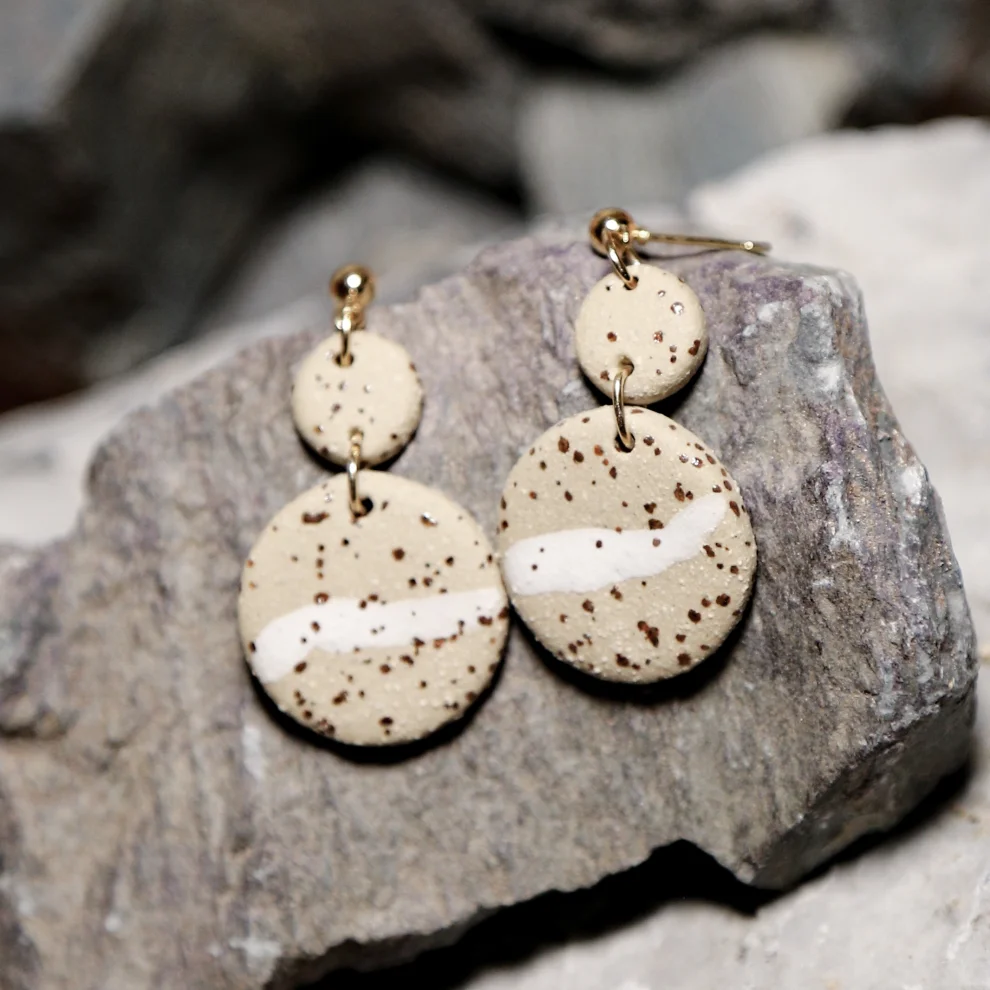 Gazelle Jewelry - Clarice-el Yapımı Stoneware Seramik Küpe