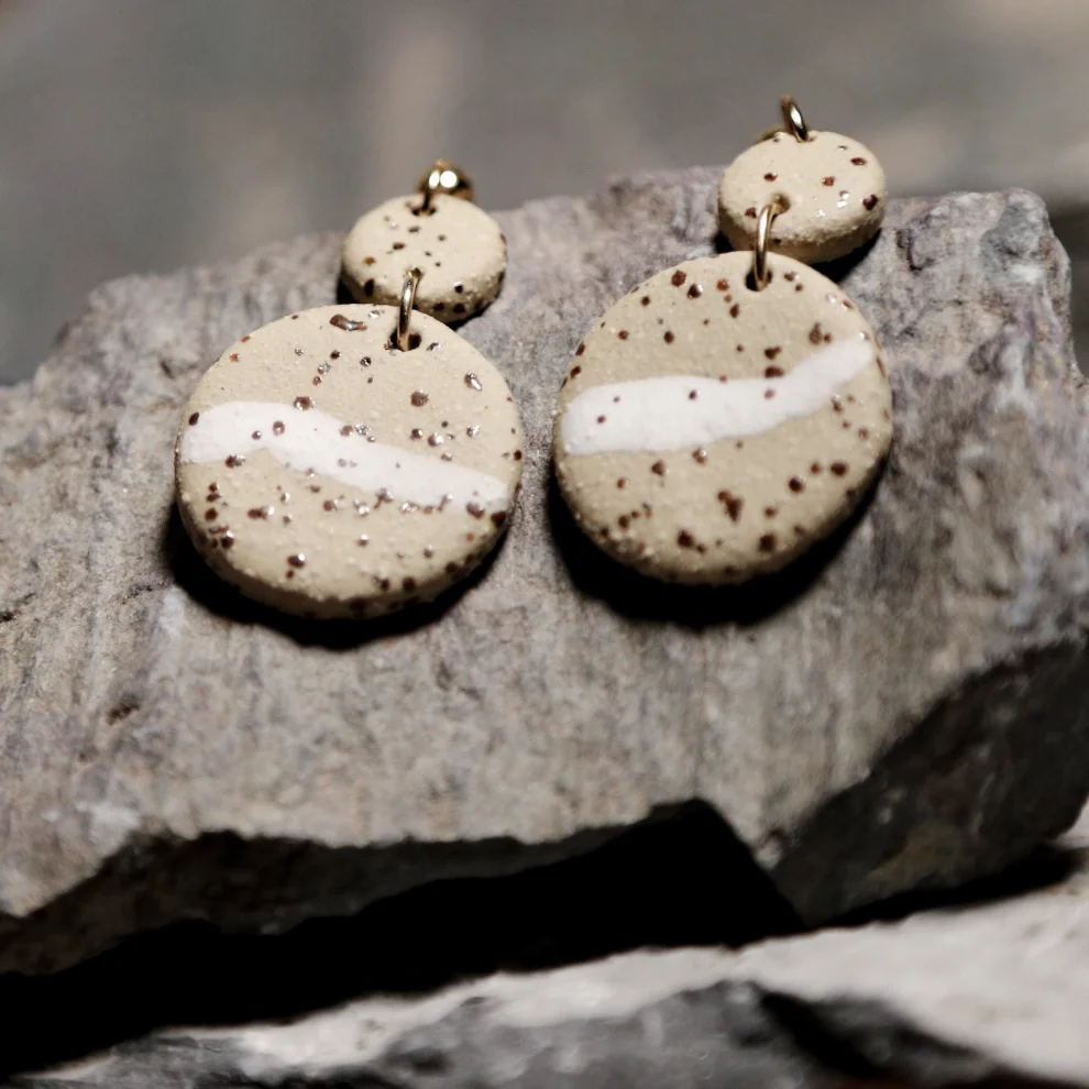 Gazelle Jewelry - Clarice-el Yapımı Stoneware Seramik Küpe