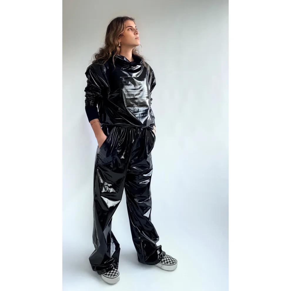 Hello Stranger - Walking Garbage Bag - Patent Leather Pants