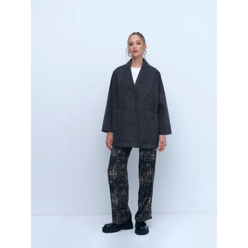 S.Simple - Jeanne Fileto Pocket Front Can Close Soft Coat
