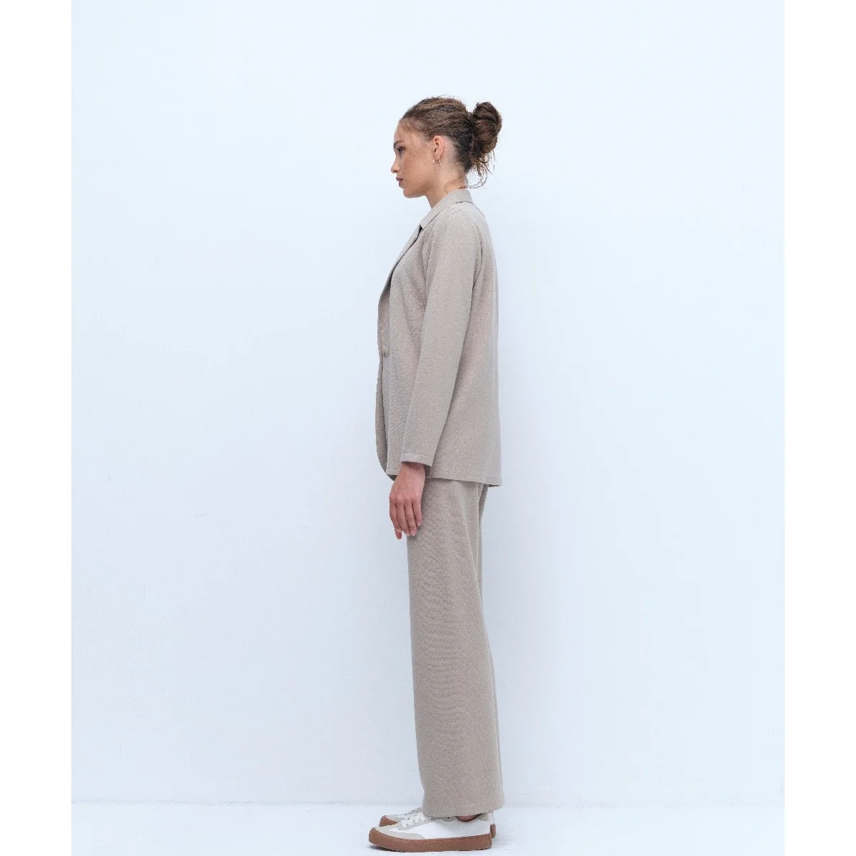 S.Simple - Joan Wide Leg Waist Tire Tracksuit 34 Beige | hipicon